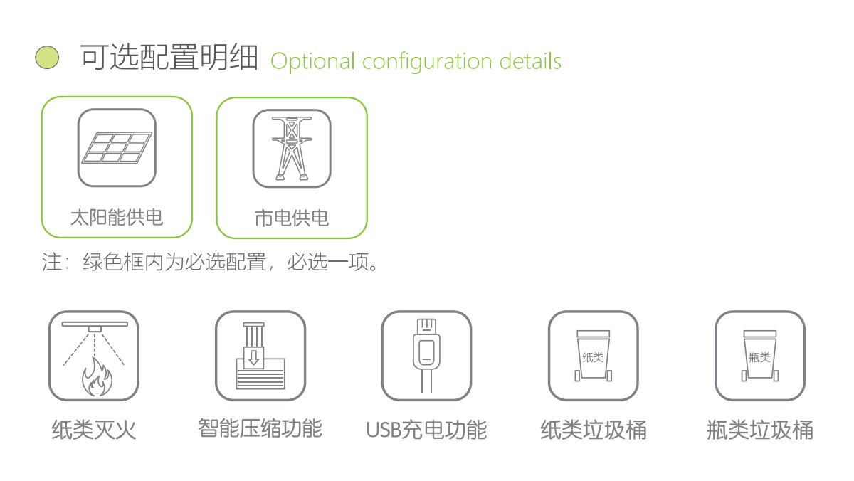 太阳能垃圾箱产品配置